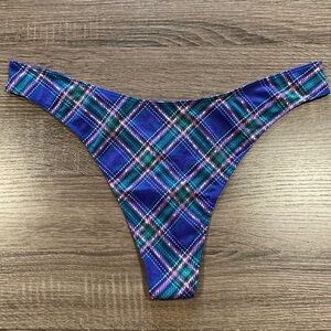 NWT - Victoria’s Secret High Leg Thong Panties - Glitter Plaid - XXL